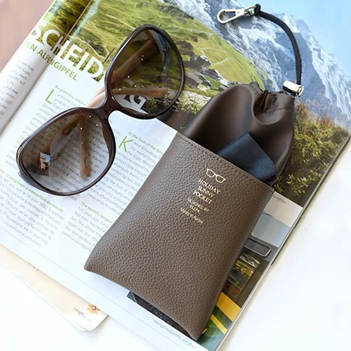 Simple Temperament Leather Glasses Bag