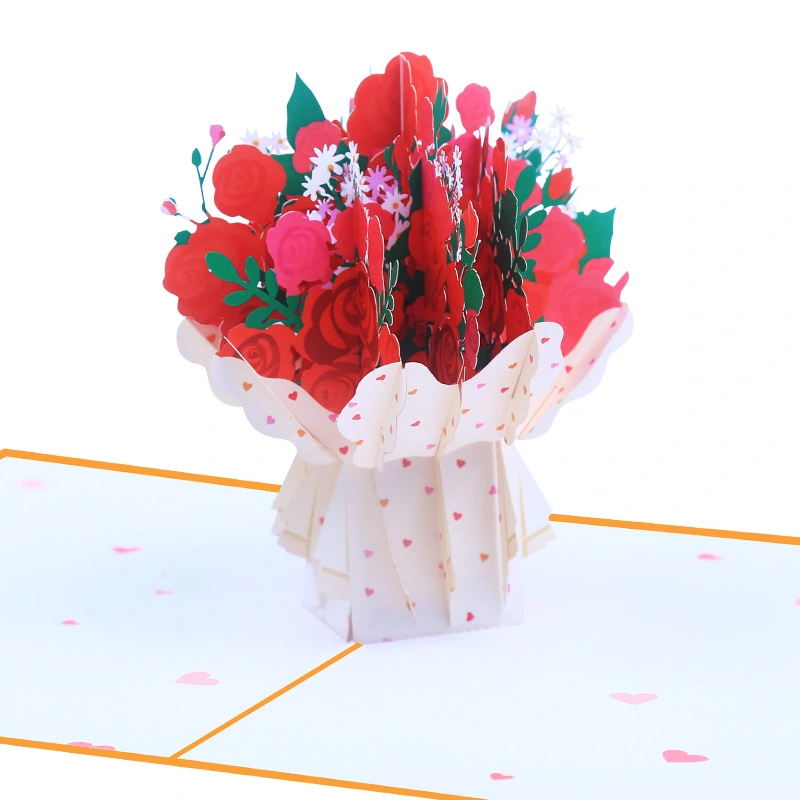 Three-dimensional Bouquet Greeting Card Creative Color Printing