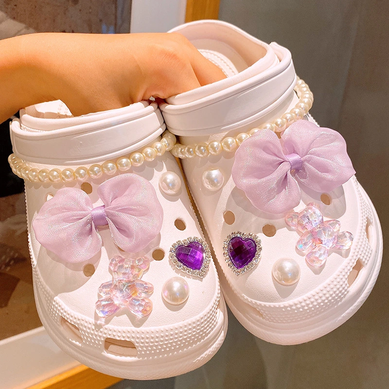 Bowknot Pearl Sneakers Accessories Shoe Buckle Jewelry