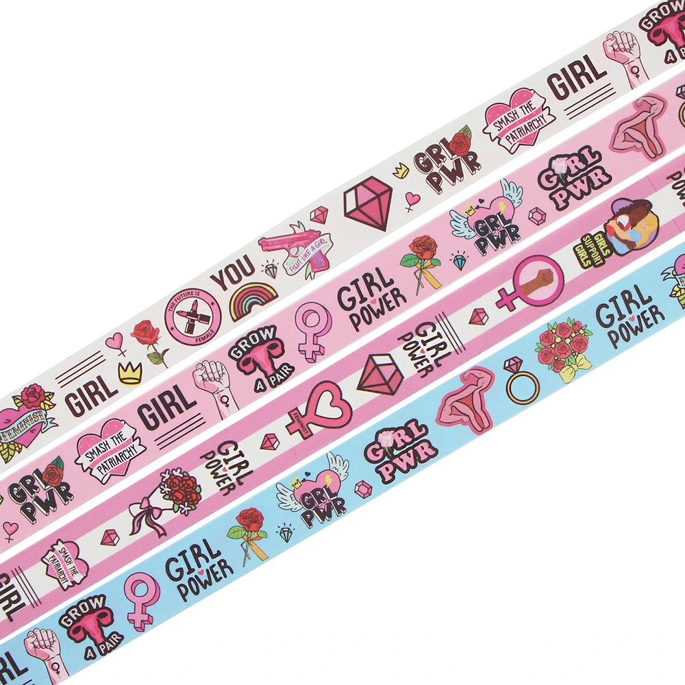 Feminism Cartoon Washi Tape Hand Torn Colorful Handbook