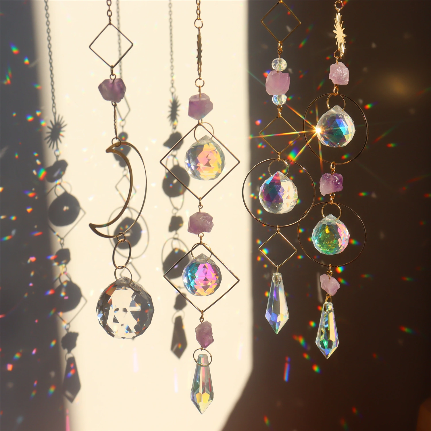 Minted Garden Wind Chinme Crystal  Moon