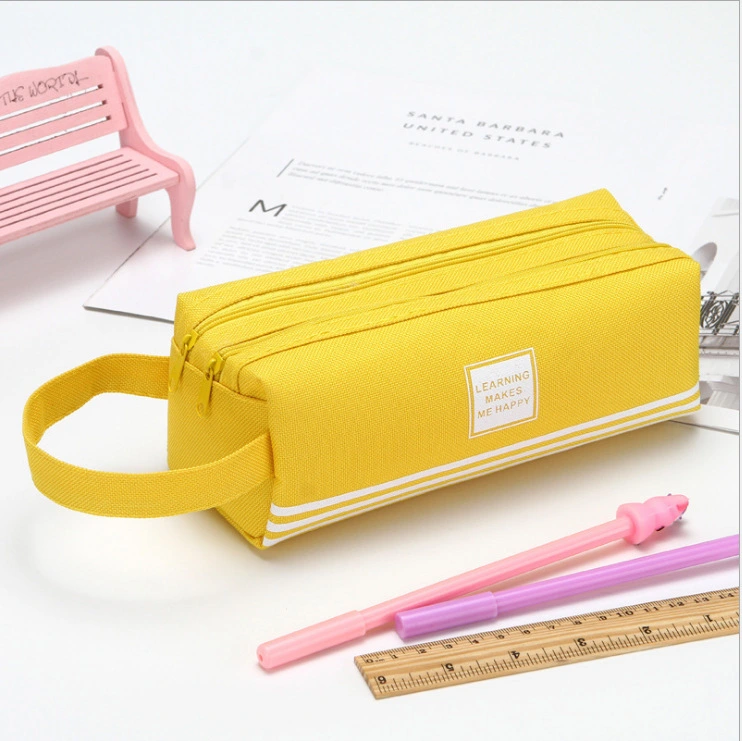 Simple And Large Capacity Double Layer Oxford Pencil Case