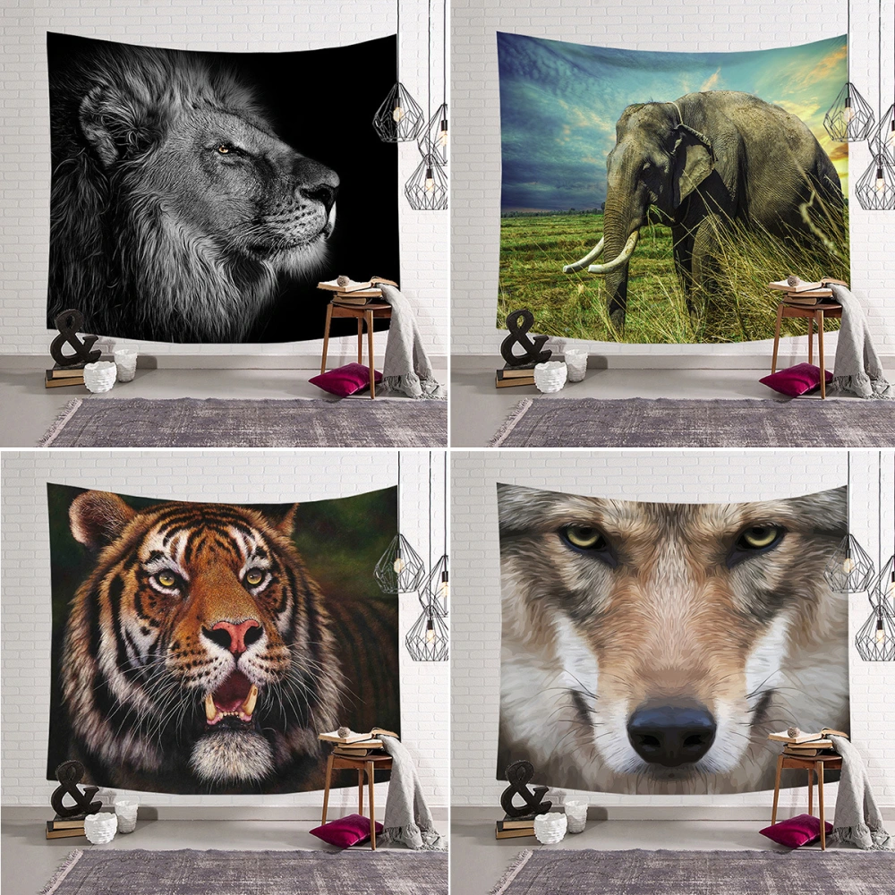 Animal Tiger Elephant Cool Colorful Pattern Wall Fabric Decorative Tapestry