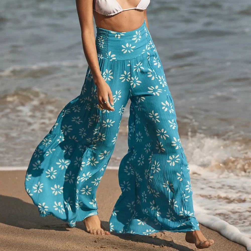 Printed Women's Loose Casual Long Wide Leg Pants