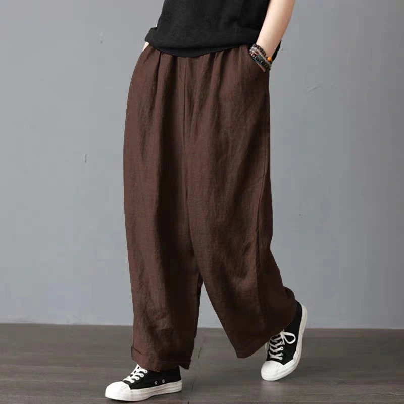 Linen Wide-Leg And Big Fat Butt Harem Trousers