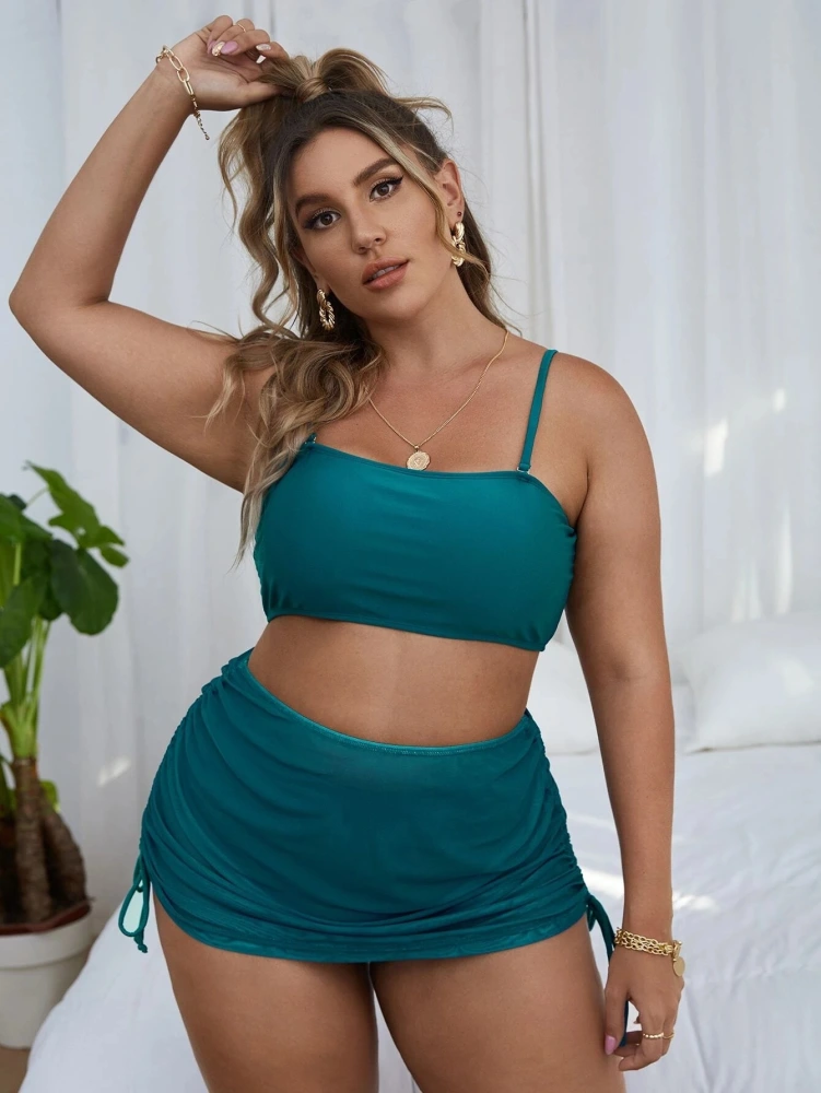 Fashion Fat MM Three-piece Large Size Split Swimsuit Women