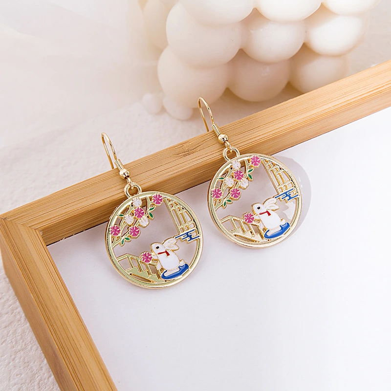 Ancient Style Cartoon Fairy Cute Mythical Head Earrings