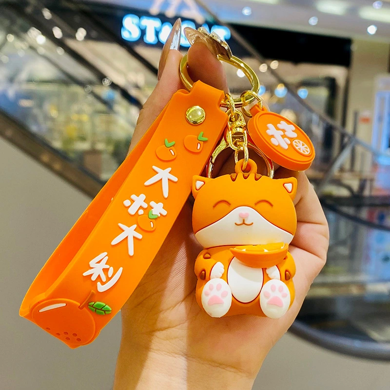 Creative Big Orange Italian Cute Cat Keychain