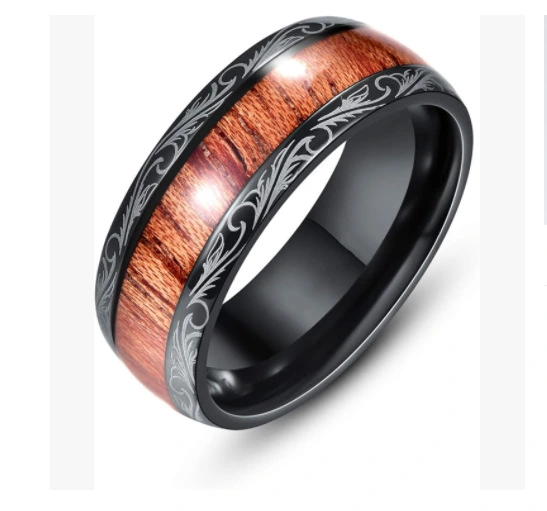 European And American Fashion New Phoenix Wood Grain Ring