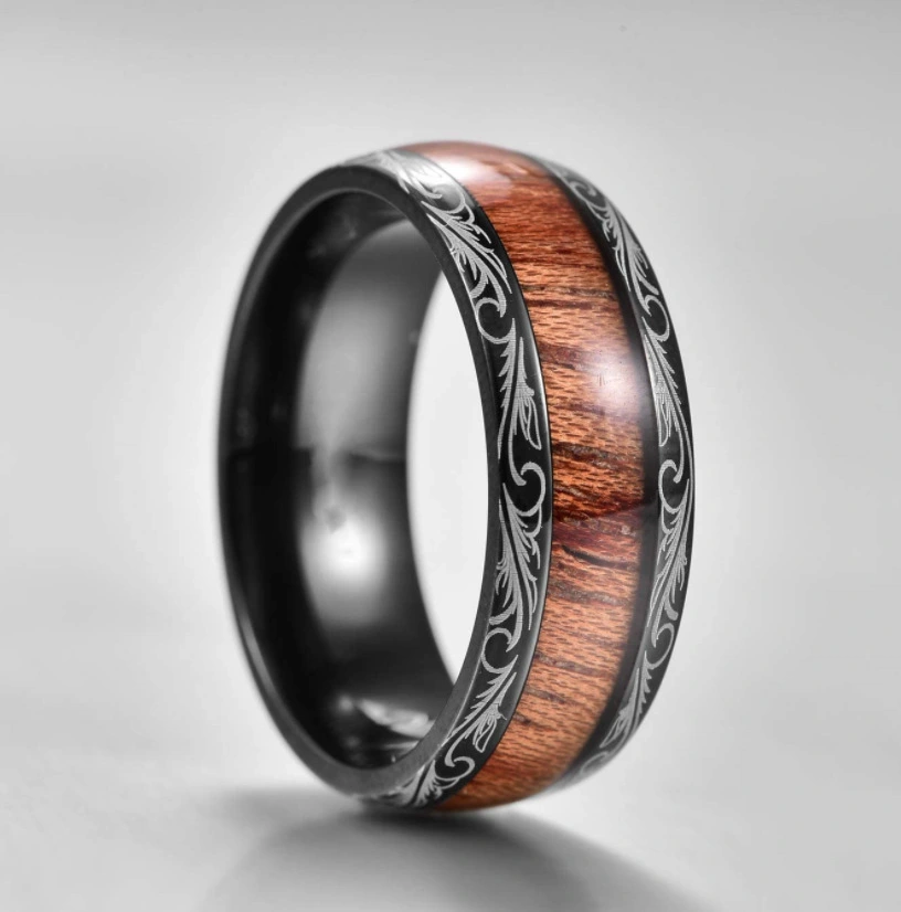 European And American Fashion New Phoenix Wood Grain Ring