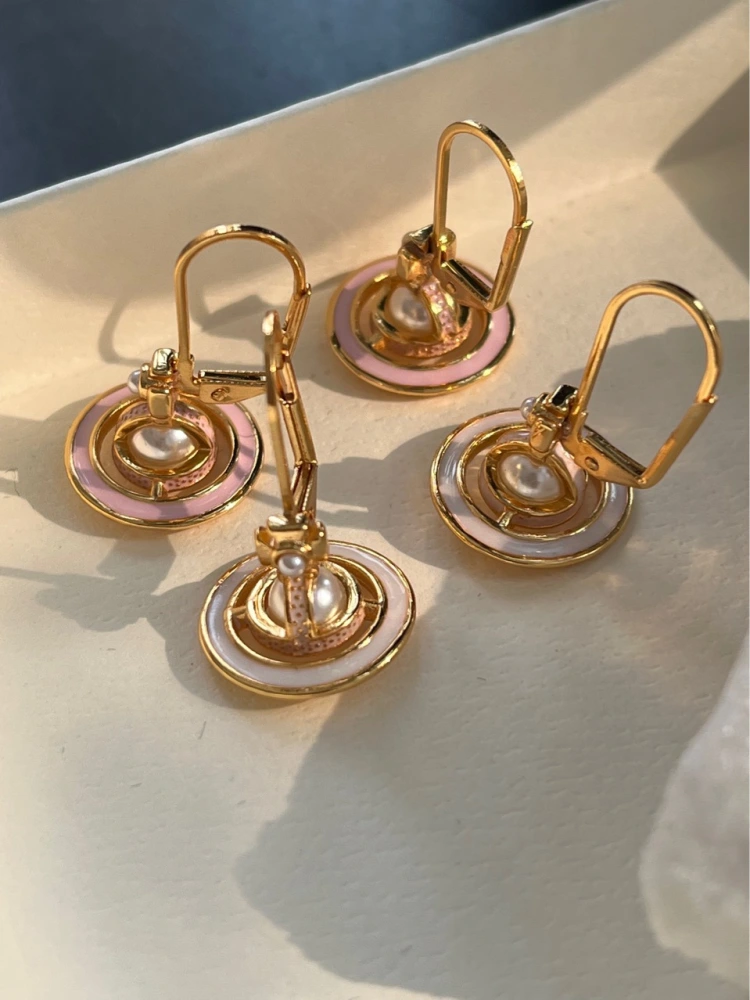 Niche Design Style Saturn Earrings Ear Hooks