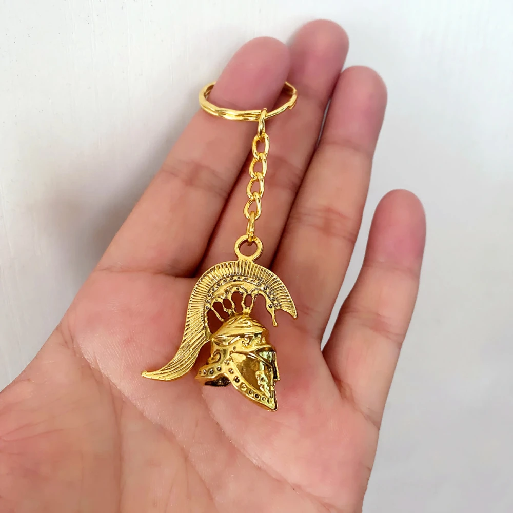 Retro 3D Stereo Roman Warrior Helmet Pendant Keychain