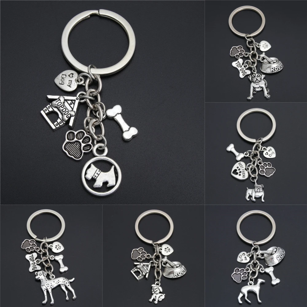 Small Animal Pet Dog Heart Keychain