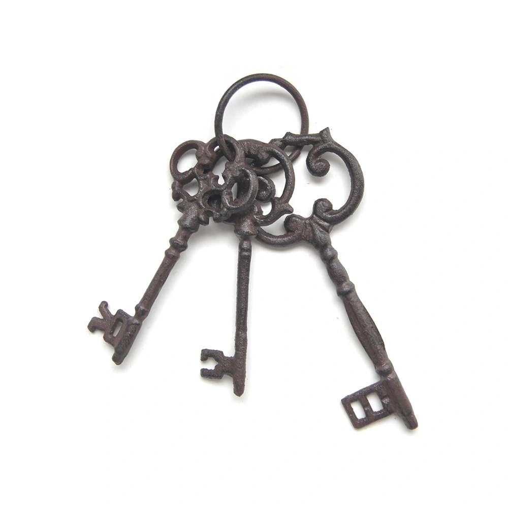 Rustic Garden Decorative Cast Iron Keyring Pendant