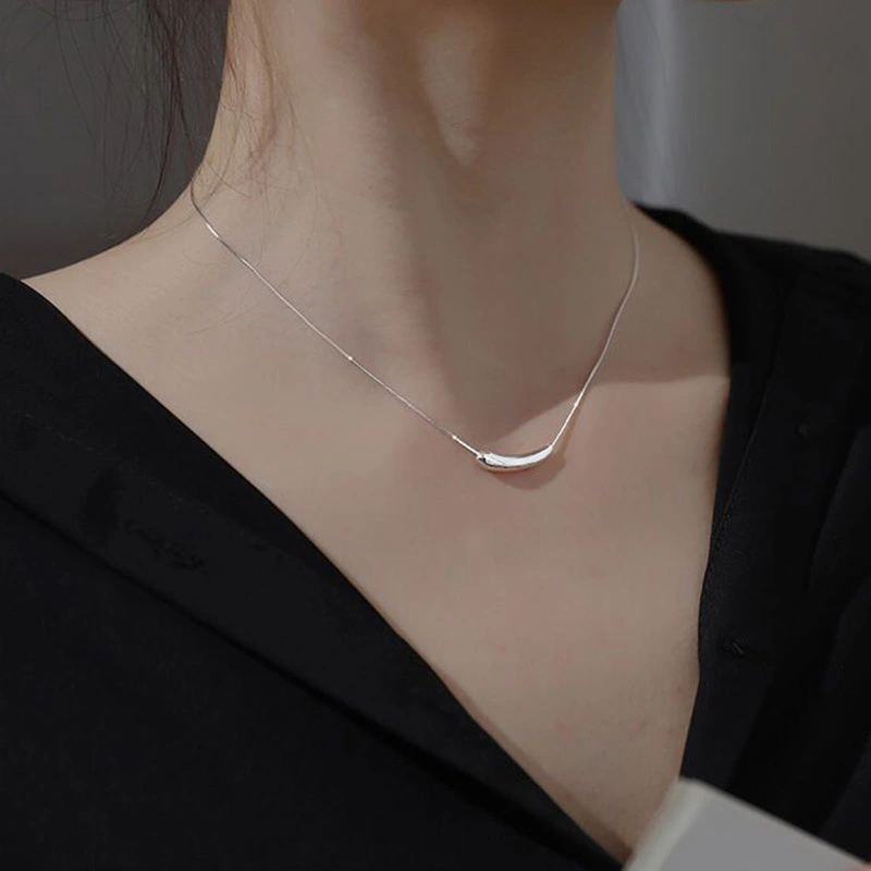 925 Sterling Silver Eggplant Necklace For Women