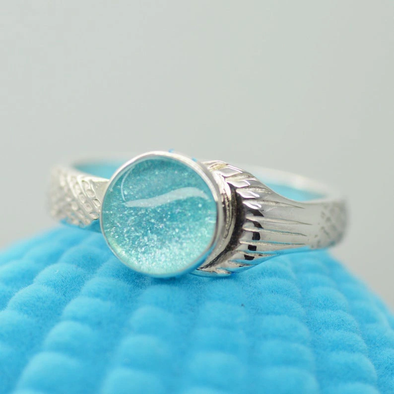 European And American Sky Blue Gem Starry Bohemian Ring