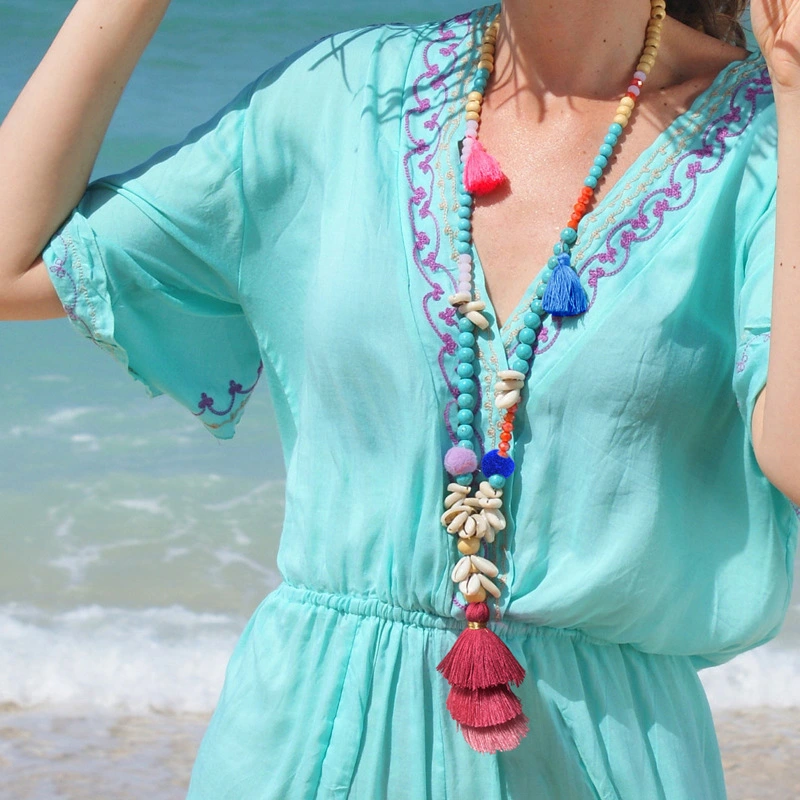 Multi-element Handmade Beaded Necklace Beach Wind Shell