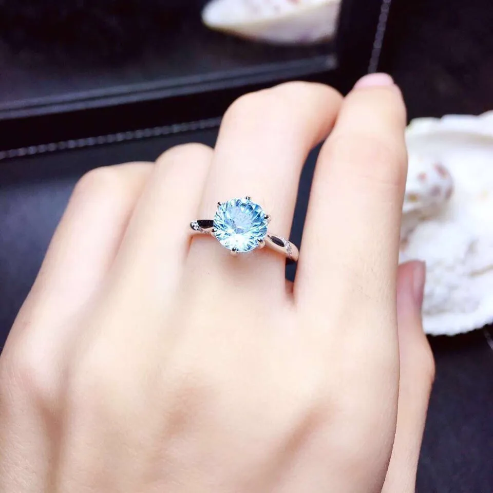 Millennium Fancy Cut Diamond Light Aquamarine Ring