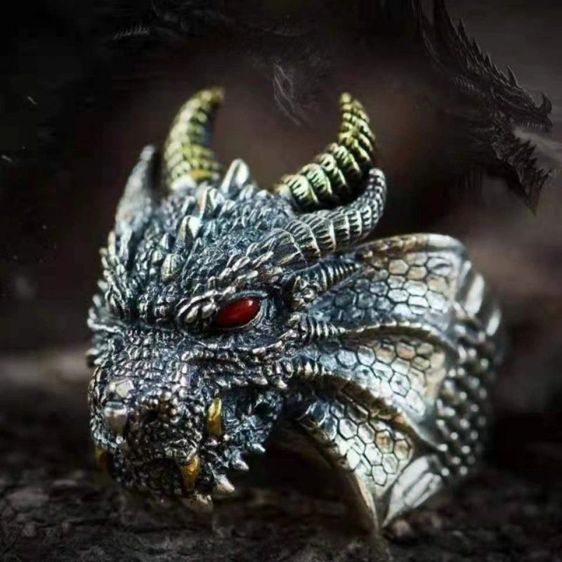 Fashion Domineering Abyss Dragon Ring Retro Adjustable