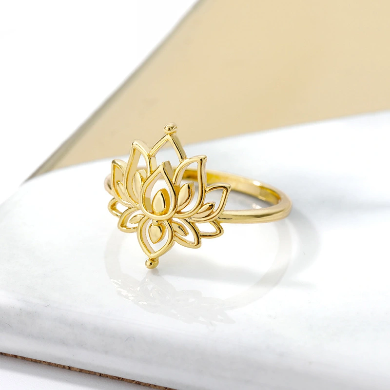 New Lotus Personality Cutout Ladies Ring