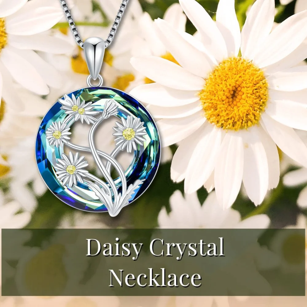 European And American Hot Selling Ladies Crystal Daisy Necklace