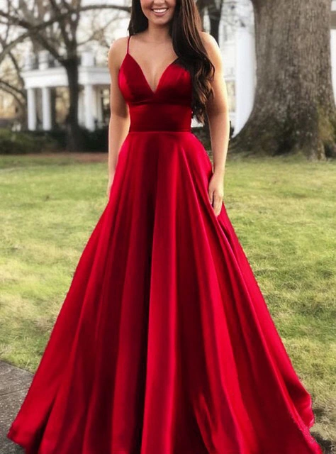 European And American New Women's V-neck Suspender Evening Dress