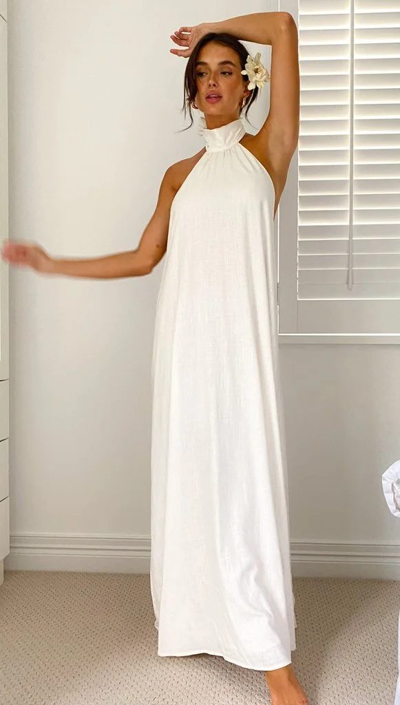 Fashion Halter Neck Back Long Dress