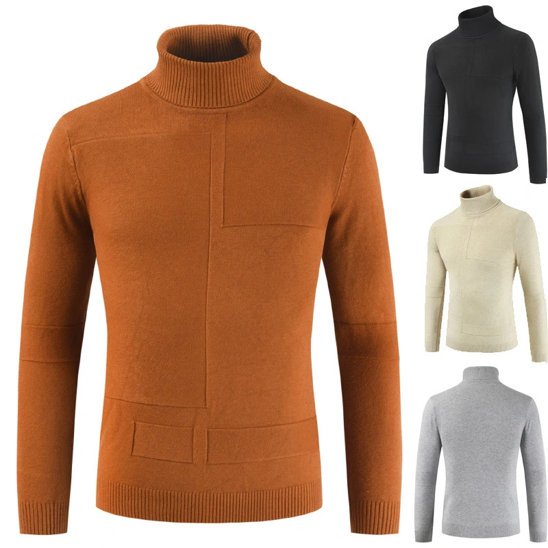 Cardigan men's turtleneck sweater