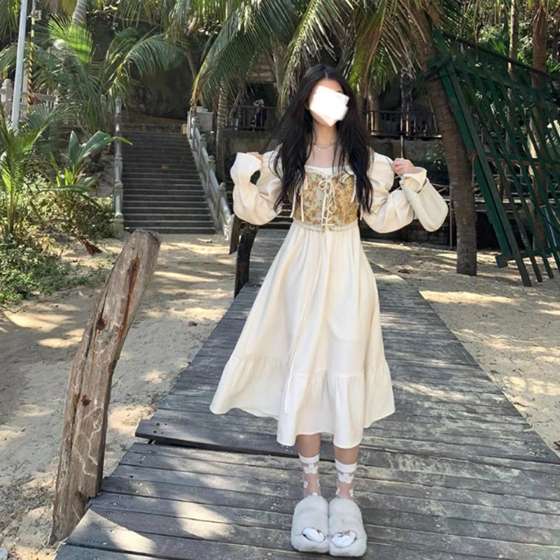 Fashion Ladies Dress Floral Suspender Suit Women