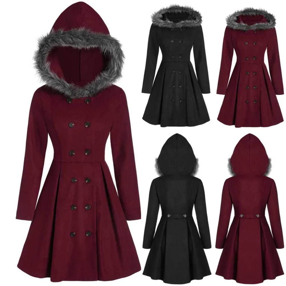 Wool blend women's wool coat