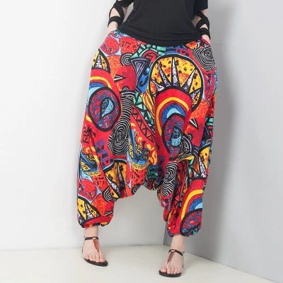 Large Size Bloomers Casual Baggy Pants Yoga Ethnic Harem Pants