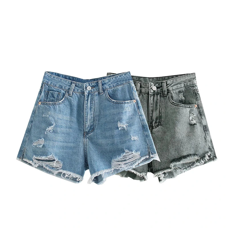 FashionWomen's Ripped High Waist Denim Shorts