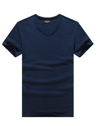 Lightweight Slim Slubby Cotton Thin Round Neck Solid T-shirt