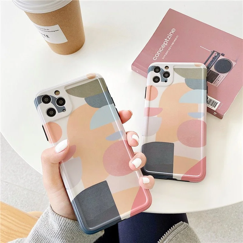 Color geometric phone case