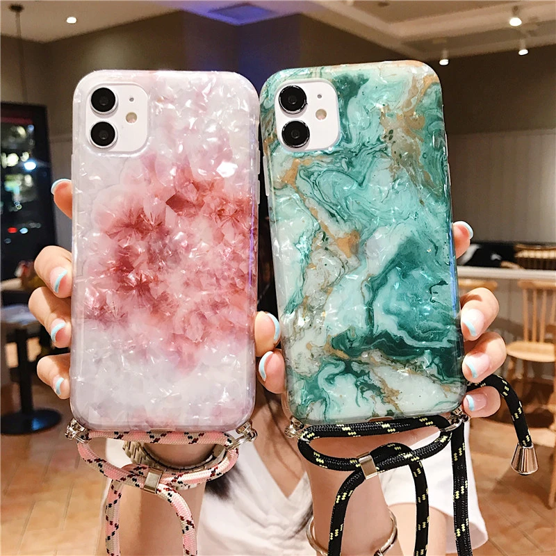 Marble necklace mobile phone case