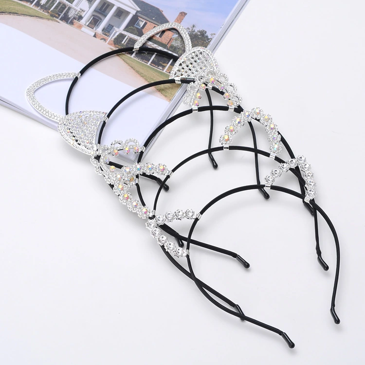 Cute Handmade Diamond Little Devil Cat Ear Headband