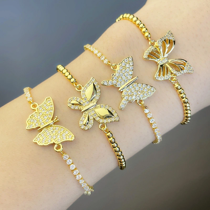 Personality Niche Adjustable Zircon Butterfly Bracelet