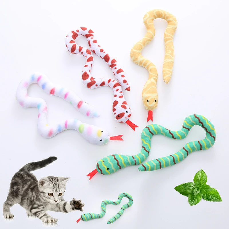 Cat Toy Mint Plush Snake Biting Pet Supplies