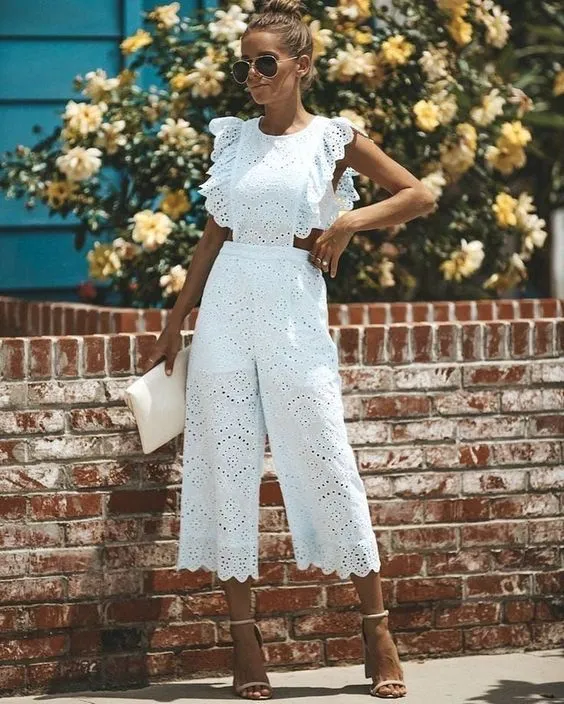 European And American New Women's Round Neck Slim Jumpsuit