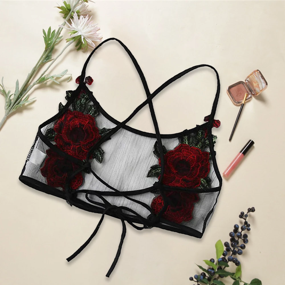 Three-Point Slim Padded Lace Bra Set Women