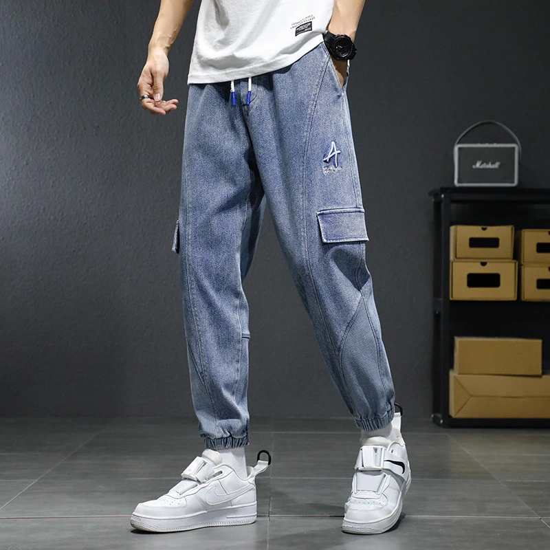 Men's Spring And Autumn Sports Casual Denim Trousers