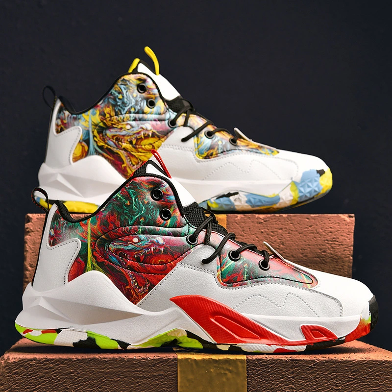 New All-match Men's Mid-top Casual Sports Basketball Shoes
