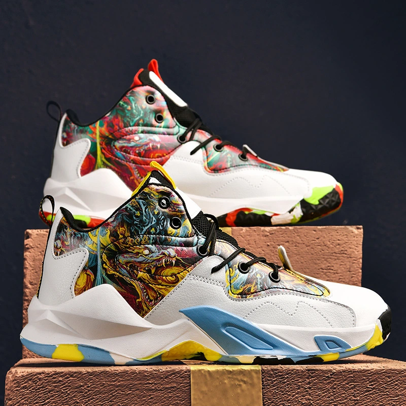 New All-match Men's Mid-top Casual Sports Basketball Shoes