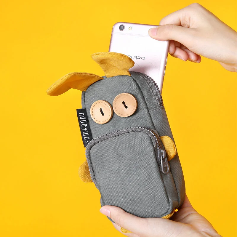 Creative Funny Rabbit Large-capacity Cute Three-color Patch Pencil Bag