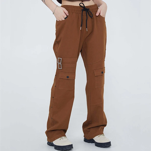 Japanese Retro Multi-pocket Loose Cargo Trousers