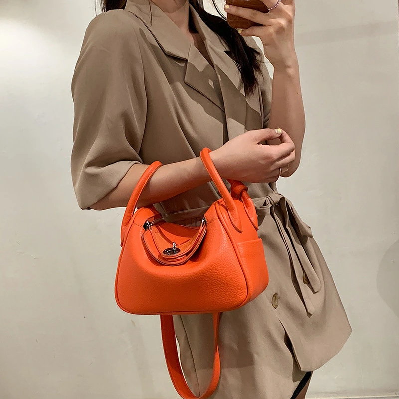 Lychee Crossbody Solid Color Tote Ladies Bag