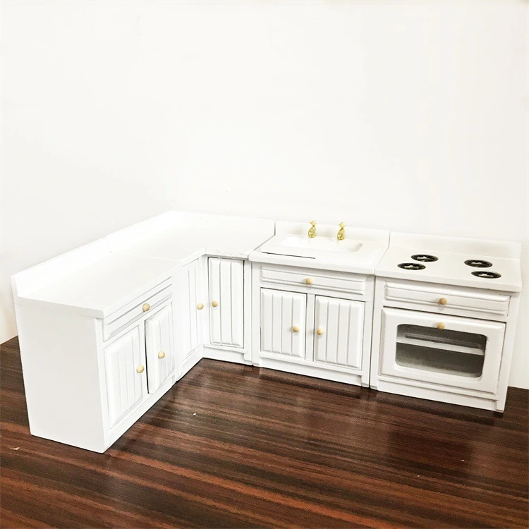 Mini Kitchen Doll House Decoration Corner Kitchen Cabinet