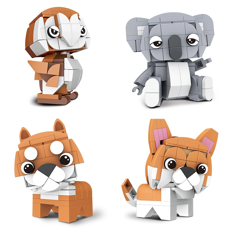 Heng Sanhe 3000 Cartoon Animal Modeling Kaola Keji Firewood Dog Set Boys And Girls Creative Assembled Building Blocks Toys