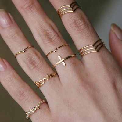 Cross LOVE Knotted Ring