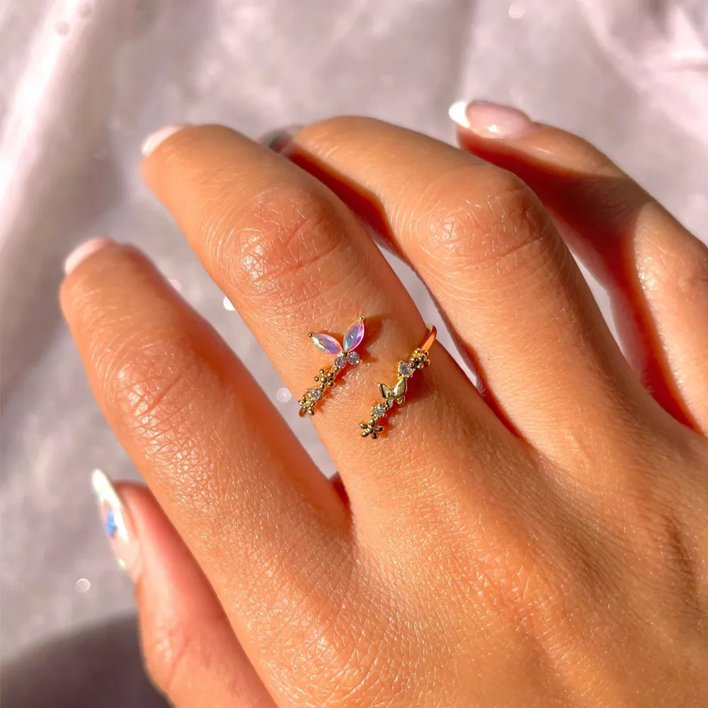 Fashion New Gradual Butterfly  Ring